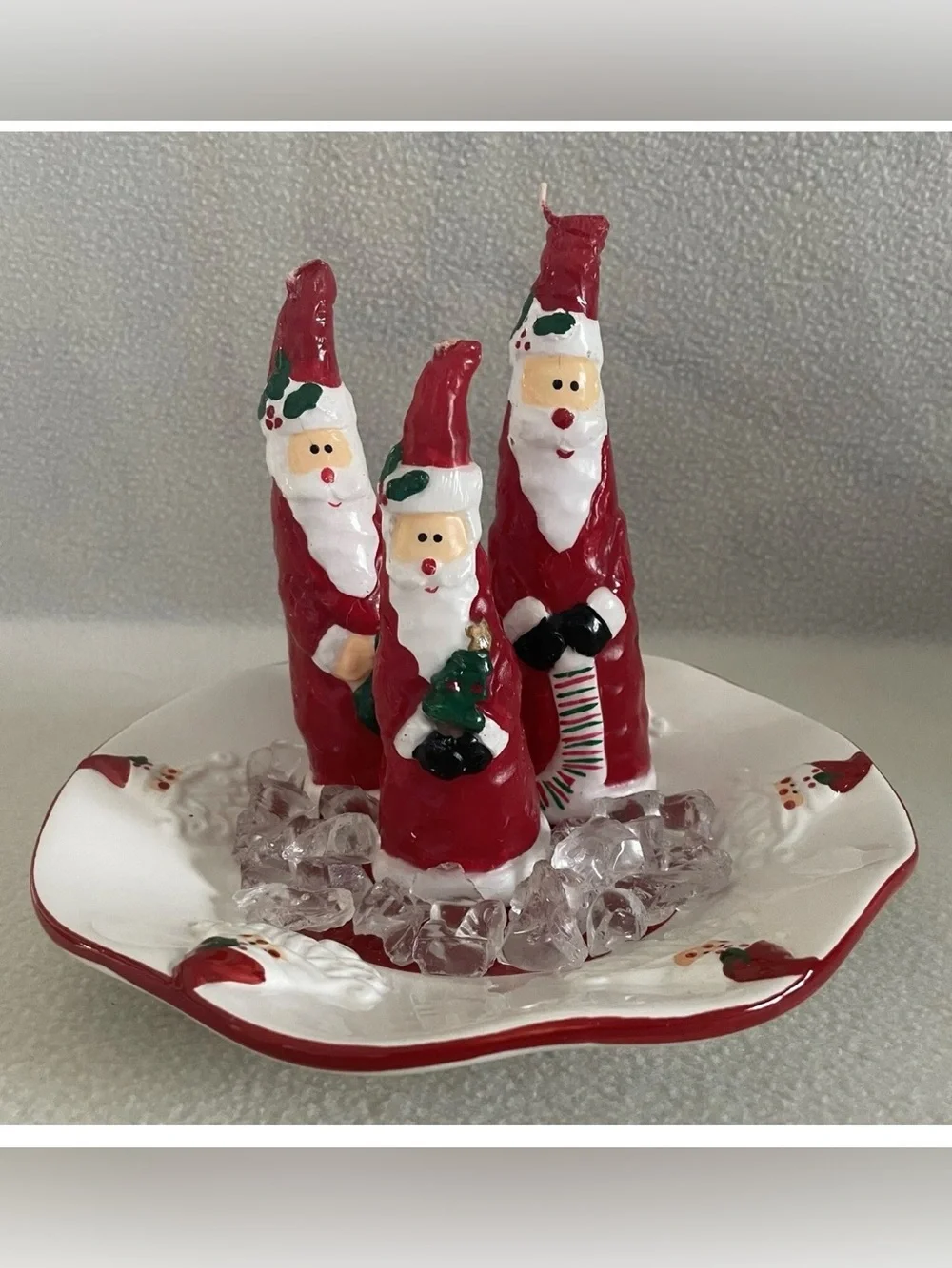 Red Santa Holiday Decorative Candles - Festive Home Accent